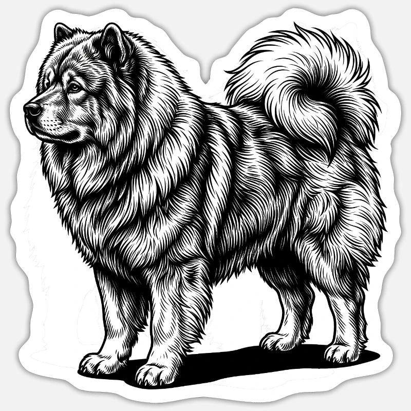 Eurasier | Old Dude - Sticker size S (10 x 10 cm) - white matte