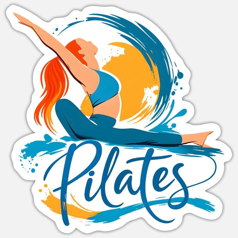 Pilates energy and flexibility - Sticker size S (10 x 10 cm) - white matte