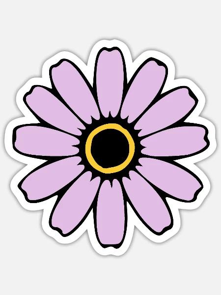 Blume pastell Blumen Blüte pastellfarben Geschenk - Sticker Größe S (10 x 10 cm) - Mattweiß