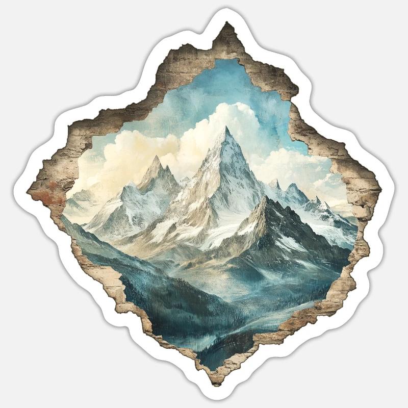 Mountains - Sticker size S (10 x 10 cm) - white matte