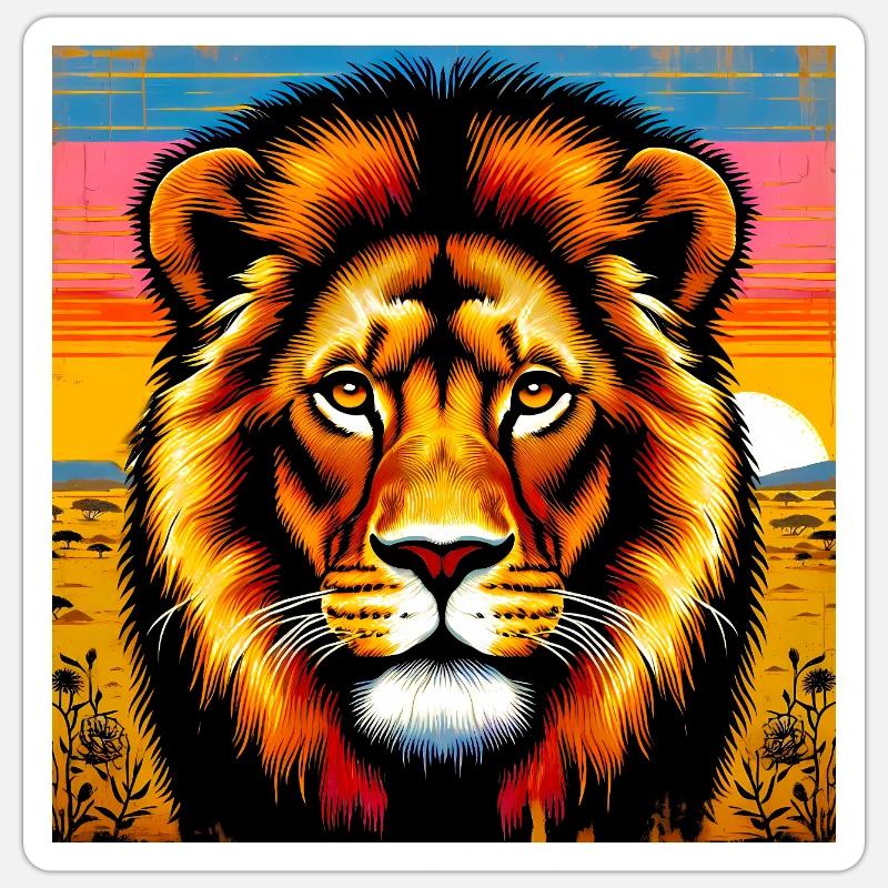 Löwe Sticker Größe S (10 x 10 cm)