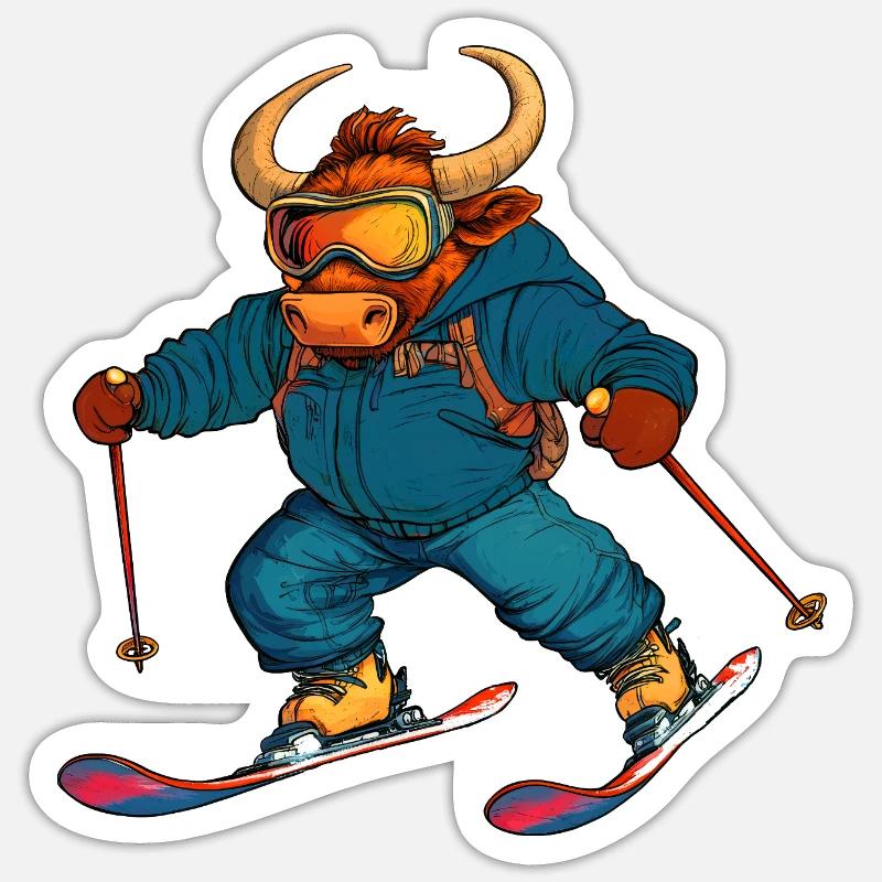 Skier Taurus Sticker size S (10 x 10 cm)