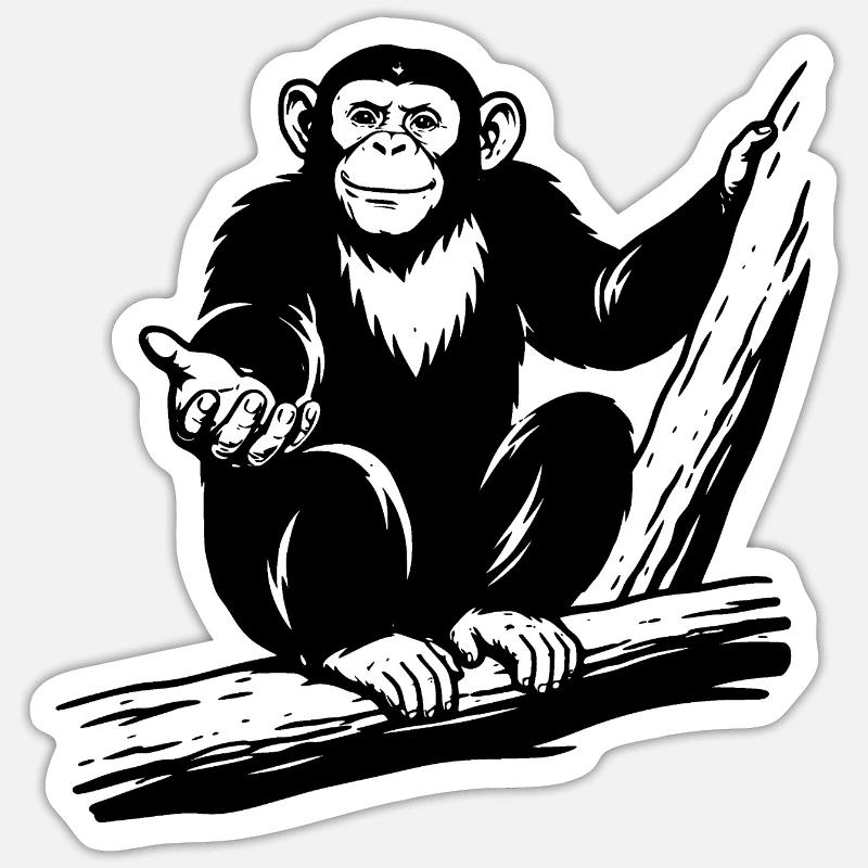 Chimpanzé Sticker taille S (10 x 10 cm)