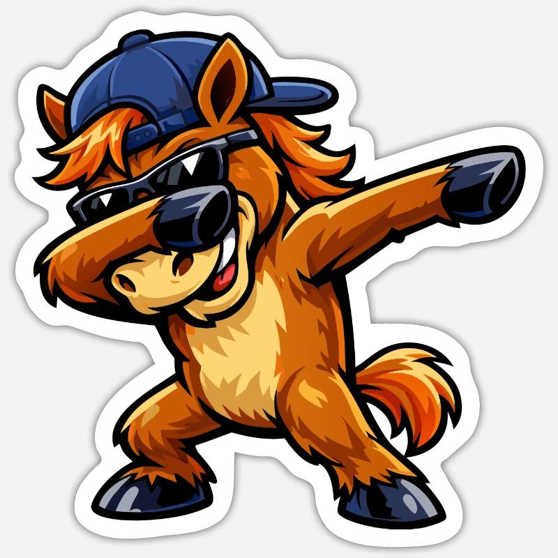 Cheval de dabing Sticker taille S (10 x 10 cm)