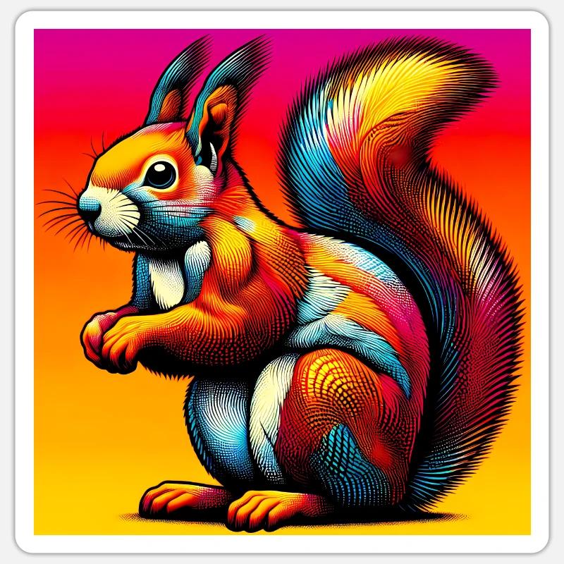 squirrel - Sticker size S (10 x 10 cm) - white matte
