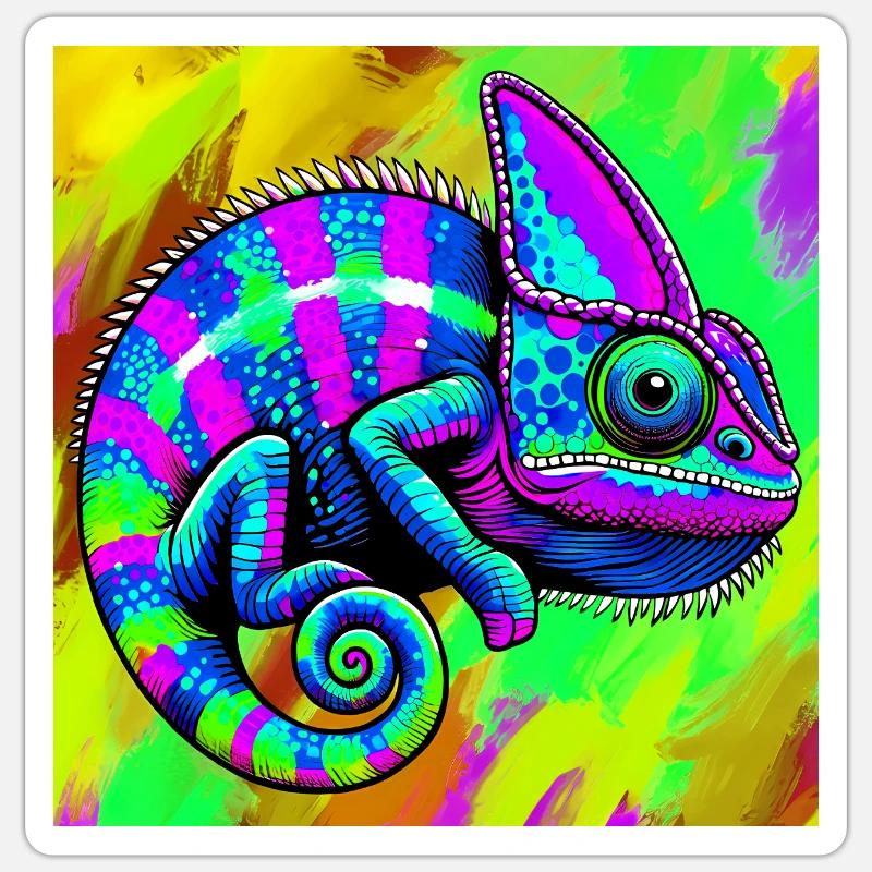 chameleon - Sticker size S (10 x 10 cm) - white matte