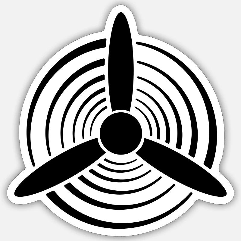 Einfarbiger grafischer Propeller Sticker Größe S (10 x 10 cm)