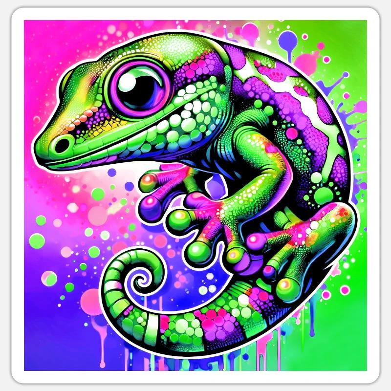 Gecko - Sticker size S (10 x 10 cm) - white matte