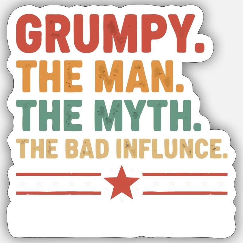 Grumpy – Die Legende & der schlechte Einfluss Sticker Größe S (10 x 10 cm)
