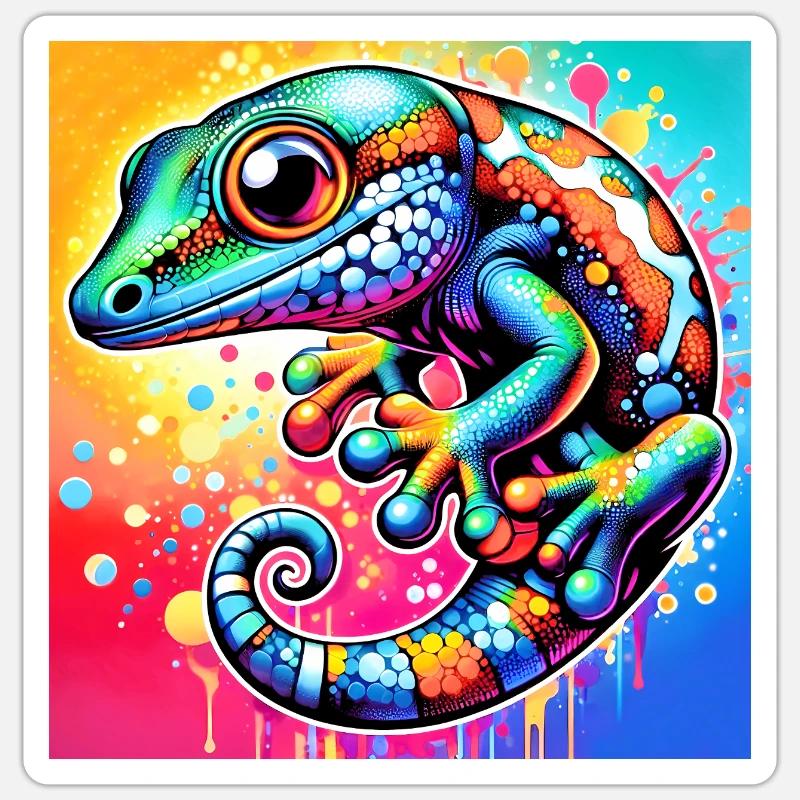 Gecko - Sticker size S (10 x 10 cm) - white matte