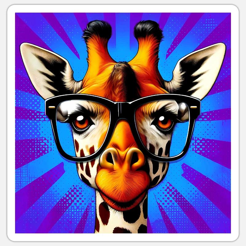 girafe Sticker taille S (10 x 10 cm)
