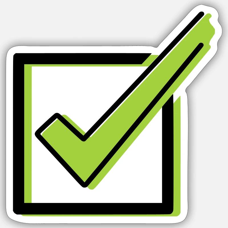 Tick Checklist Box Comic - Sticker size S (10 x 10 cm) - white matte