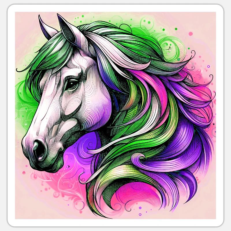 Pferd - Sticker Größe S (10 x 10 cm) - Mattweiß