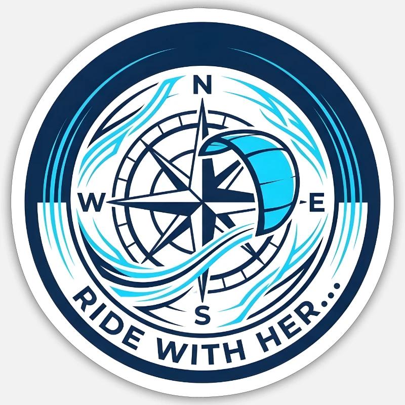 compass - Sticker size S (10 x 10 cm) - white matte