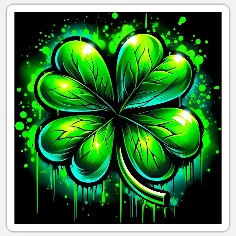 Four-leaf clover - Sticker size S (10 x 10 cm) - white matte