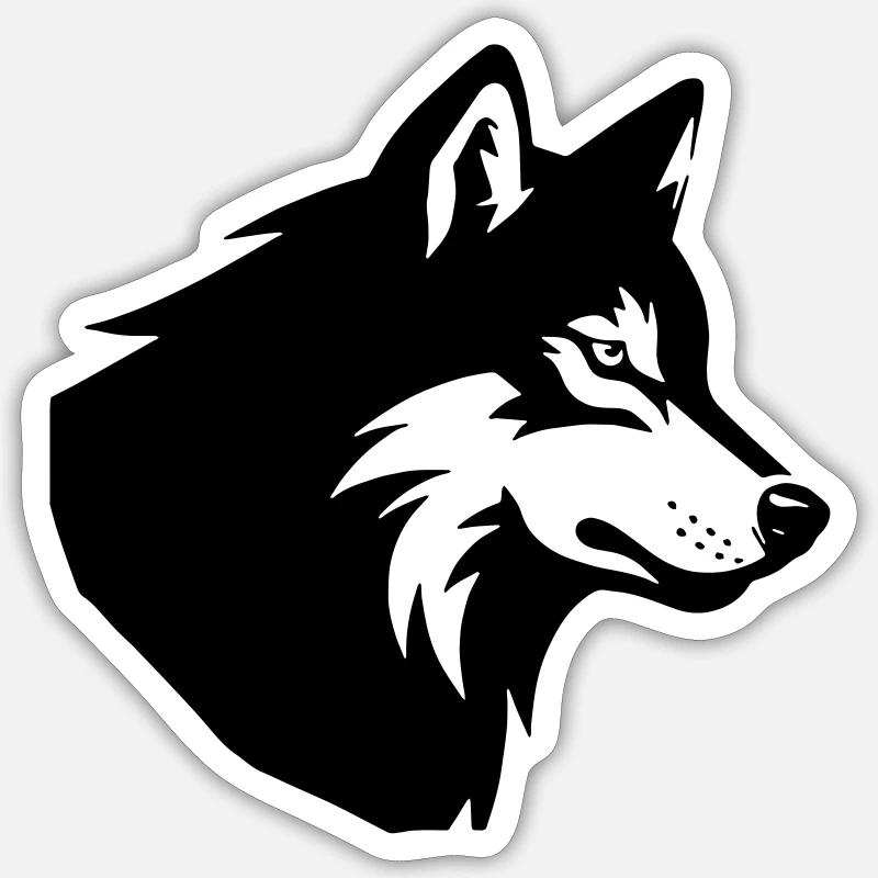 Wolf - Sticker Größe S (10 x 10 cm) - Mattweiß
