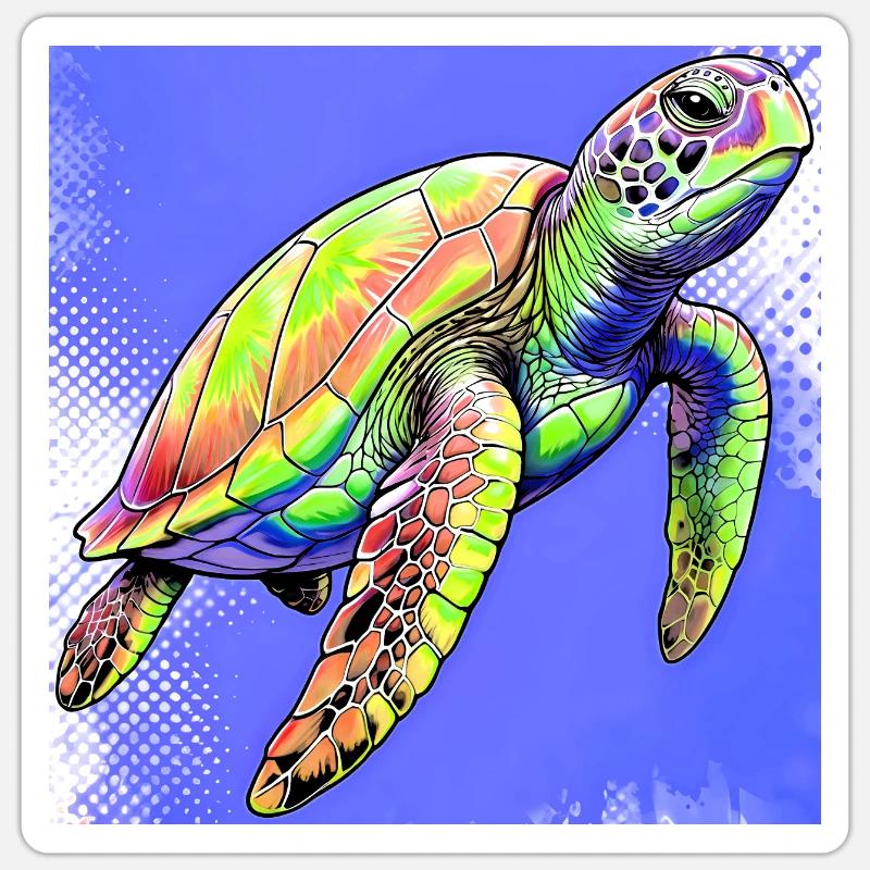 turtle - Sticker size S (10 x 10 cm) - white matte
