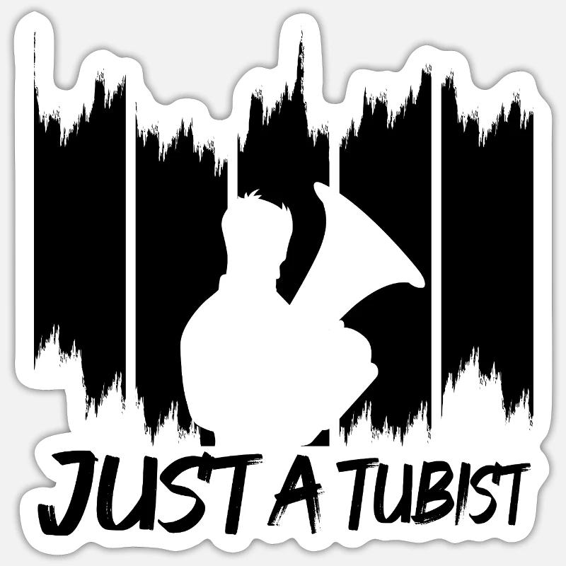 Only one tuba player Sticker size S (10 x 10 cm)