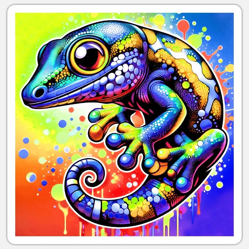 Gecko - Sticker size S (10 x 10 cm) - white matte