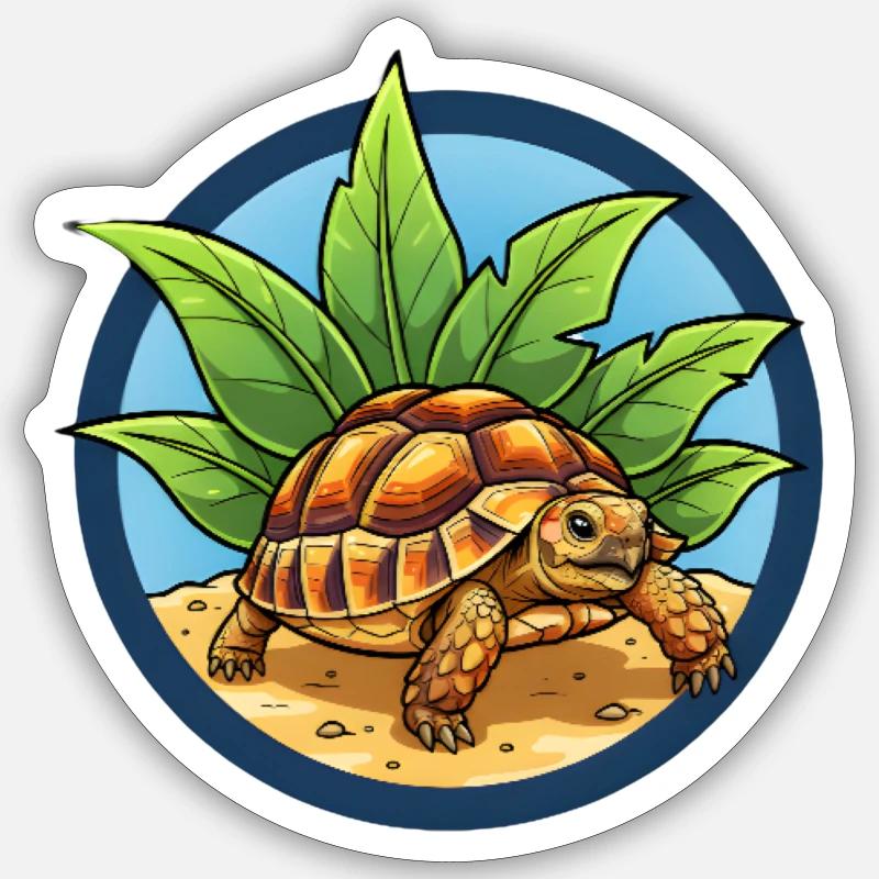 Tortue égyptienne - Sticker taille S (10 x 10 cm) - blanc mat