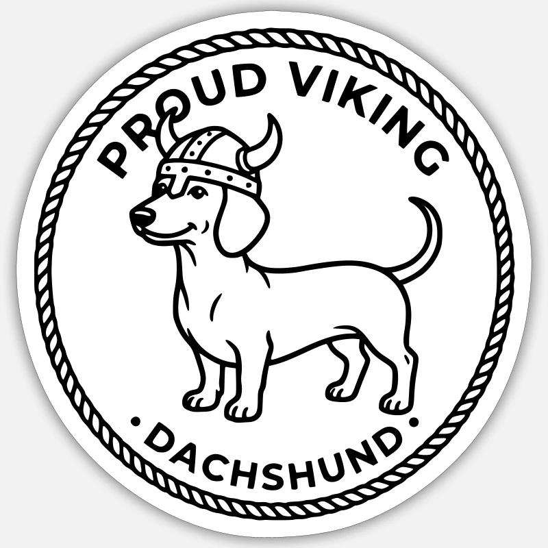 Dachshund Viking Pride - Sticker size S (10 x 10 cm) - white matte