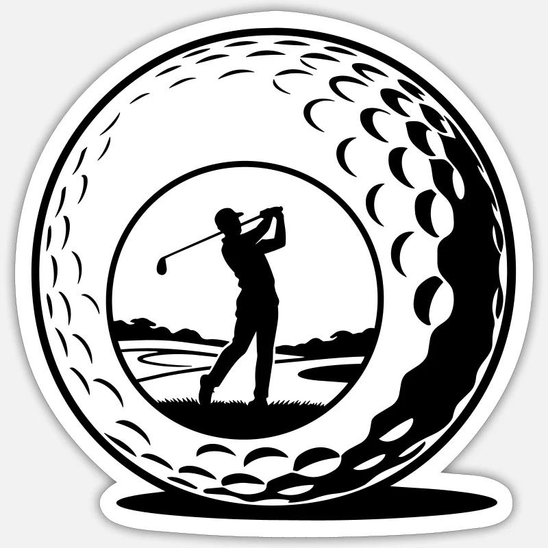 golf ball - Sticker size S (10 x 10 cm) - white matte