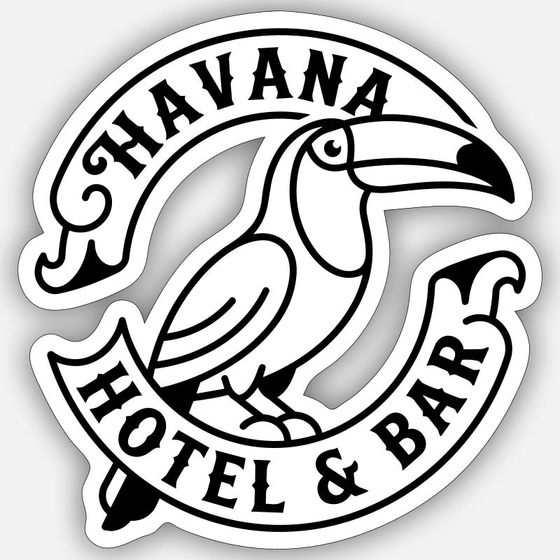 La Havane - Sticker taille S (10 x 10 cm) - blanc mat