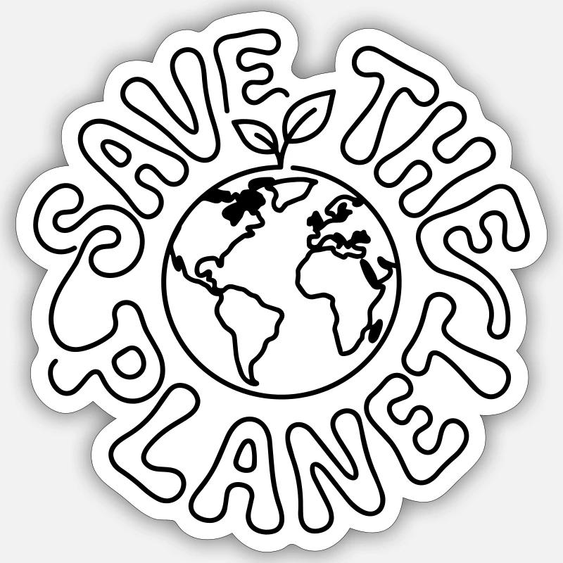Save the planet - Sticker size S (10 x 10 cm) - white matte
