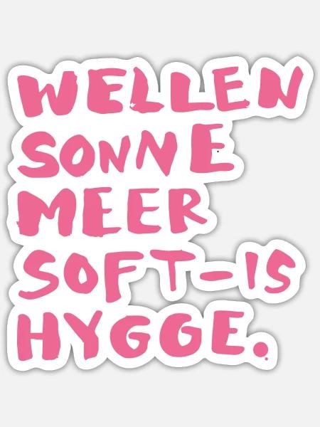 hygge words pink - Sticker Größe S (10 x 10 cm) - Mattweiß