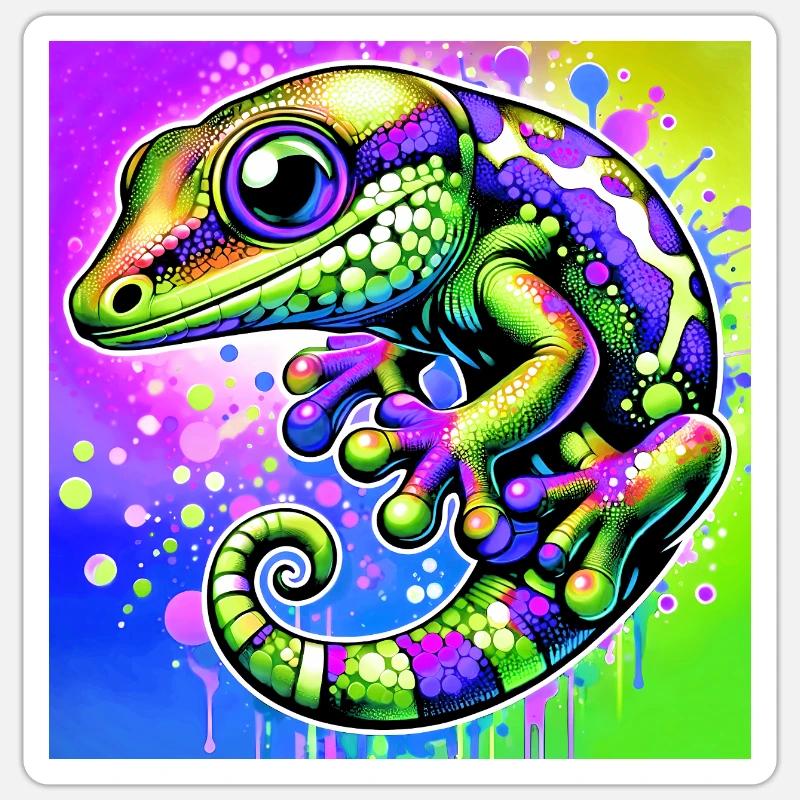 Gecko - Sticker size S (10 x 10 cm) - white matte