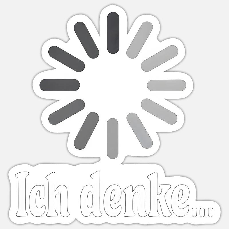 Ich denke bitte warten - Sticker Größe S (10 x 10 cm) - Mattweiß