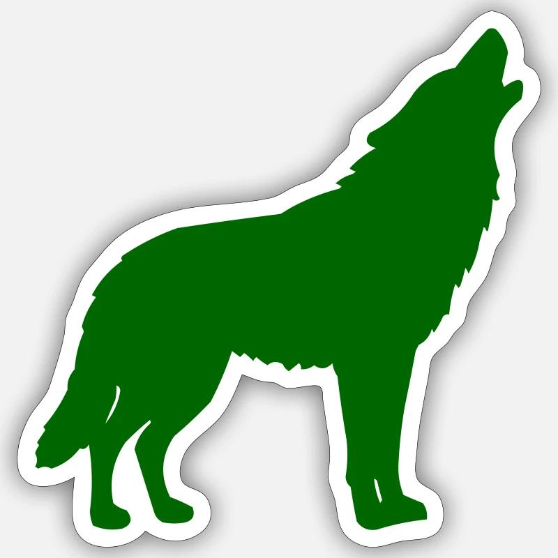 wolf_cry - Sticker taille S (10 x 10 cm) - blanc mat