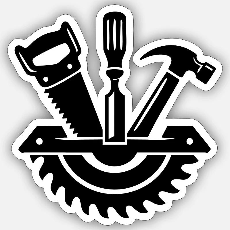 Carpenter Tool – Carpenter Logo - Sticker size S (10 x 10 cm) - white matte