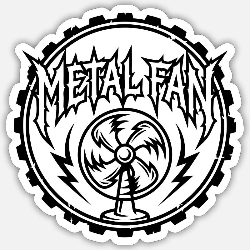 Ventilateur métallique - Sticker taille S (10 x 10 cm) - blanc mat