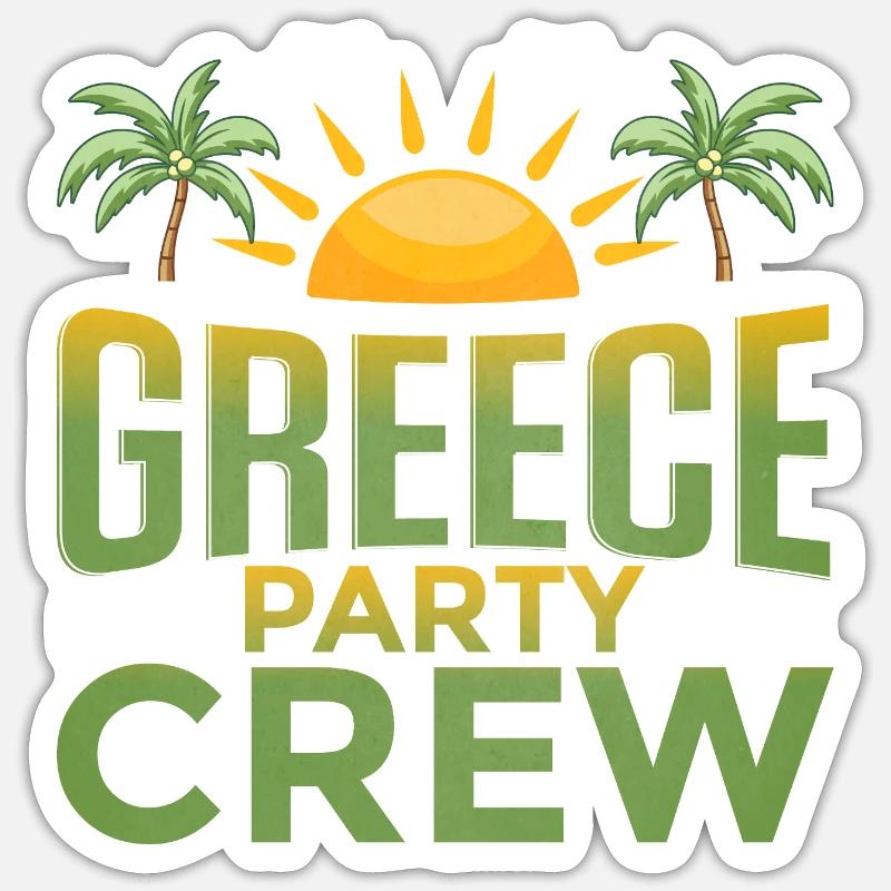 Équipe du parti grec - Sticker taille S (10 x 10 cm) - blanc mat