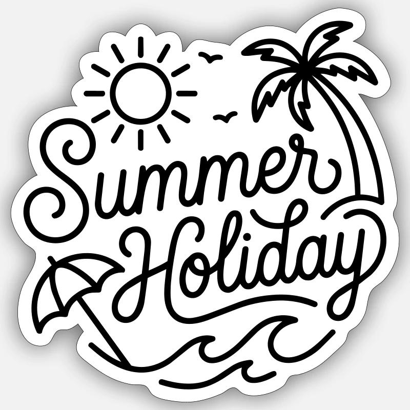 Vacances d’été - Sticker taille S (10 x 10 cm) - blanc mat