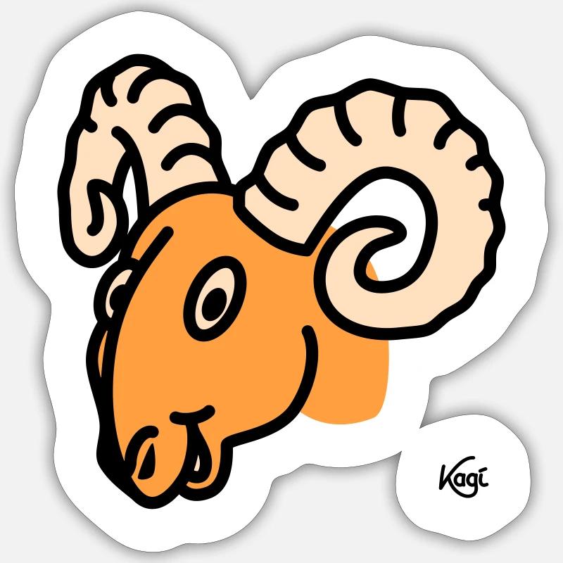 Widder groß - Sticker Größe S (10 x 10 cm) - Mattweiß