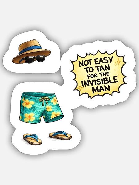 Unsichtbarer Sommerhumor am Strand - Sticker Größe S (10 x 10 cm) - Mattweiß