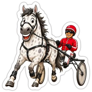 Trotter drôle - Sticker taille S (10 x 10 cm) - blanc mat - Devant