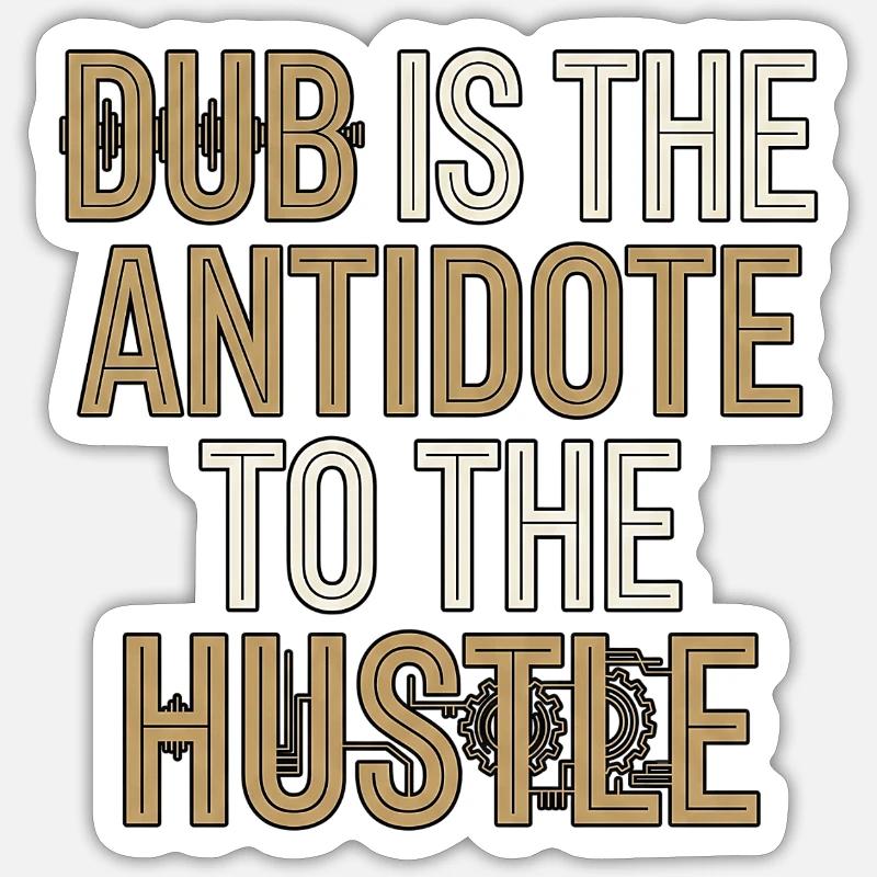 Dub Hustle - Sticker Größe S (10 x 10 cm) - Mattweiß