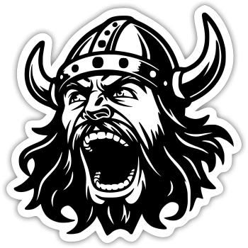 Viking Black Head - Sticker size S (10 x 10 cm) - white matte - Front