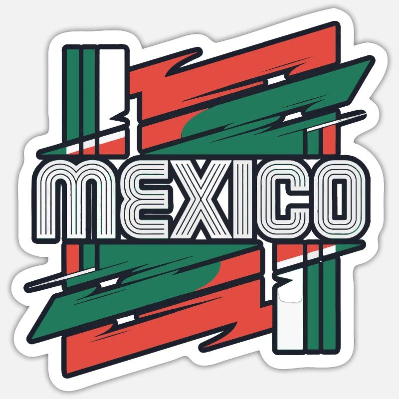 Mexique - Sticker taille S (10 x 10 cm) - blanc mat