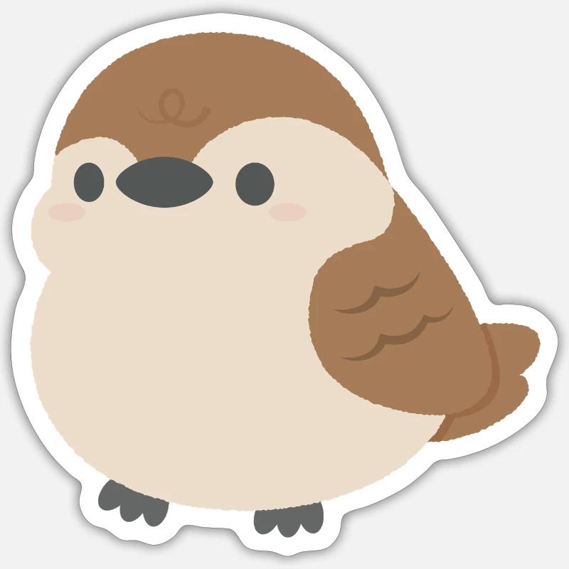Chubby Sparrow - Sticker size S (10 x 10 cm) - white matte
