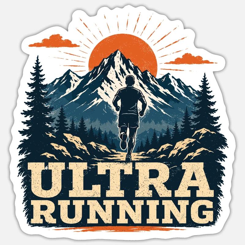 Ultra course à pied - Sticker taille S (10 x 10 cm) - blanc mat