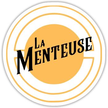 La Menteuse - Sticker taille S (10 x 10 cm) - blanc mat - Devant