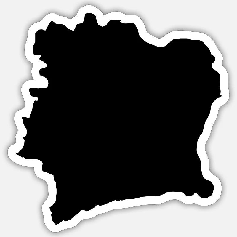 Ivory coast map - Sticker size S (10 x 10 cm) - white matte