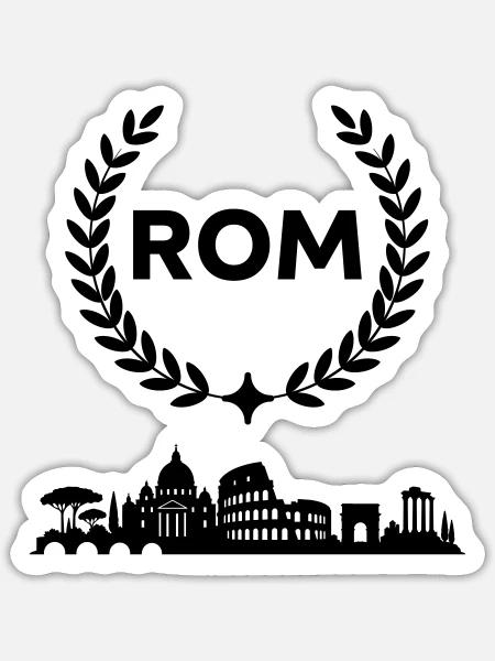 Rom Skyline - Sticker Größe S (10 x 10 cm) - Mattweiß
