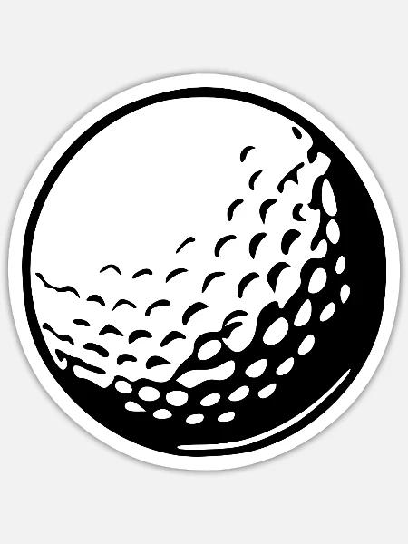 Golfball Golf spielen Geschenk Golfspieler - Sticker Größe S (10 x 10 cm) - Mattweiß