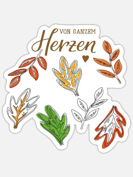 Herbstlaub - Sticker Größe S (10 x 10 cm) - Mattweiß