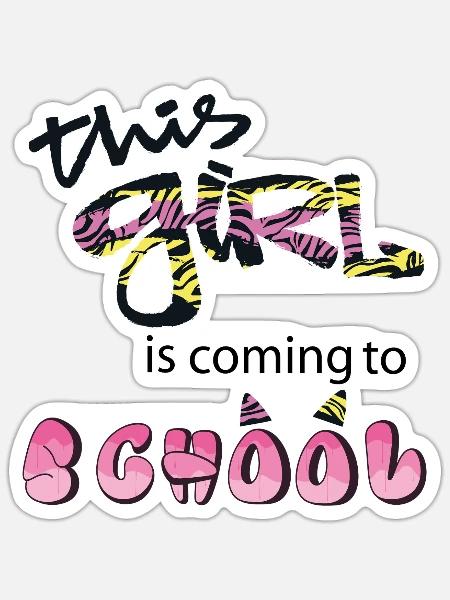 dieses Mädchen wird ein Schulkind - Sticker Größe S (10 x 10 cm) - Mattweiß
